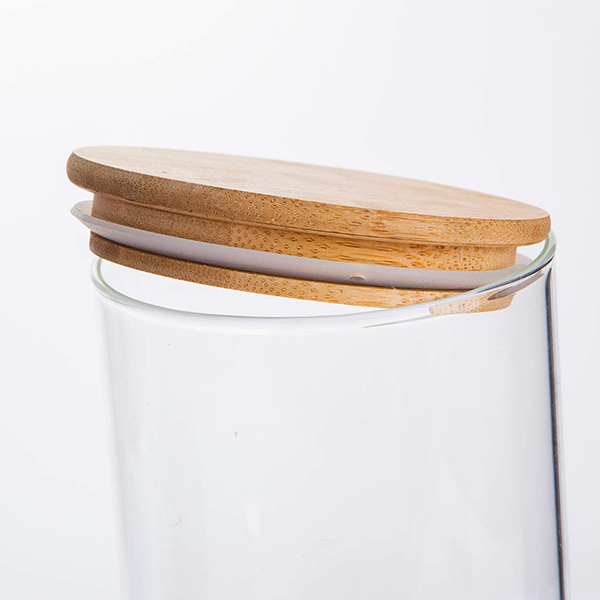 Airtight glass Food Jars with Bamboo Wooden Lids