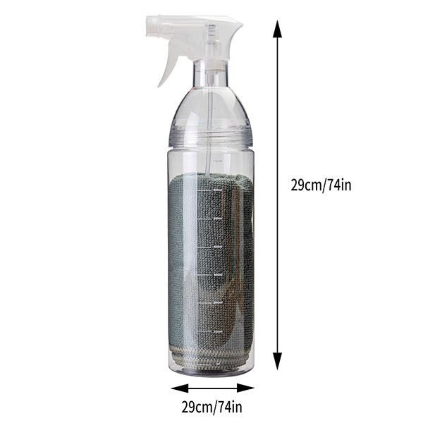 Plastic Clean Spray Bottle With 3 Cleaning Cloths