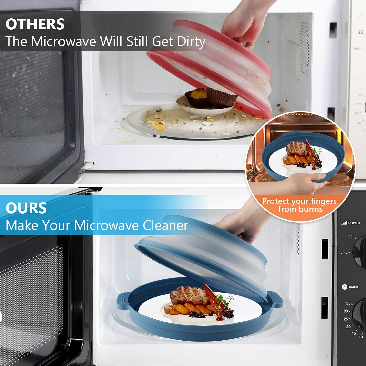 Microwave Splatter Cover with Plate Tray Set