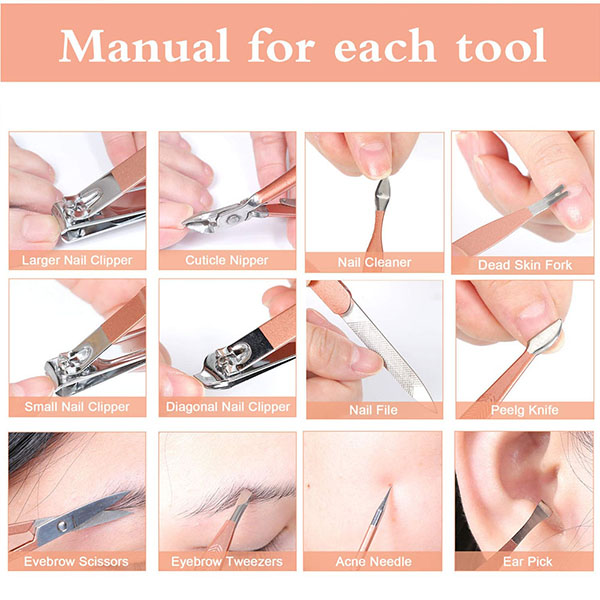 12 Pieces Stainless Steel Manicure Kit 