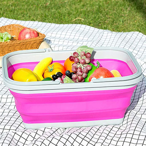 Multipurpose collapsible silicone hand basket(SMALL)
