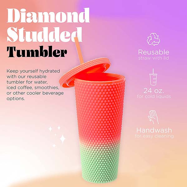 24 Oz Textured Studded Double Wall Tumbler