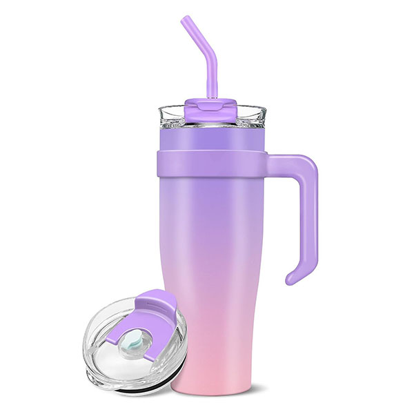 40oz Tumbler with Handle and Straw Lid