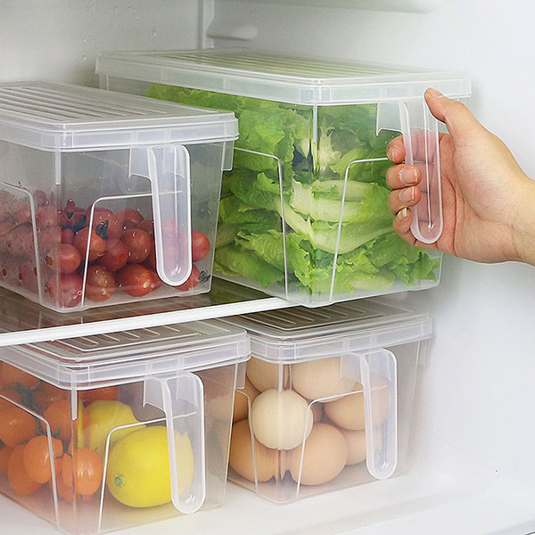 Plastic Freezer Storage Bins with handle