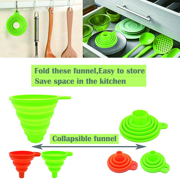 collapsible kitchen funnel set of 3