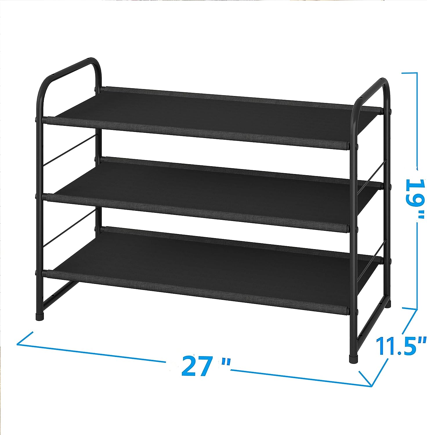 3-Tier Shoe Rack Storage(Black)