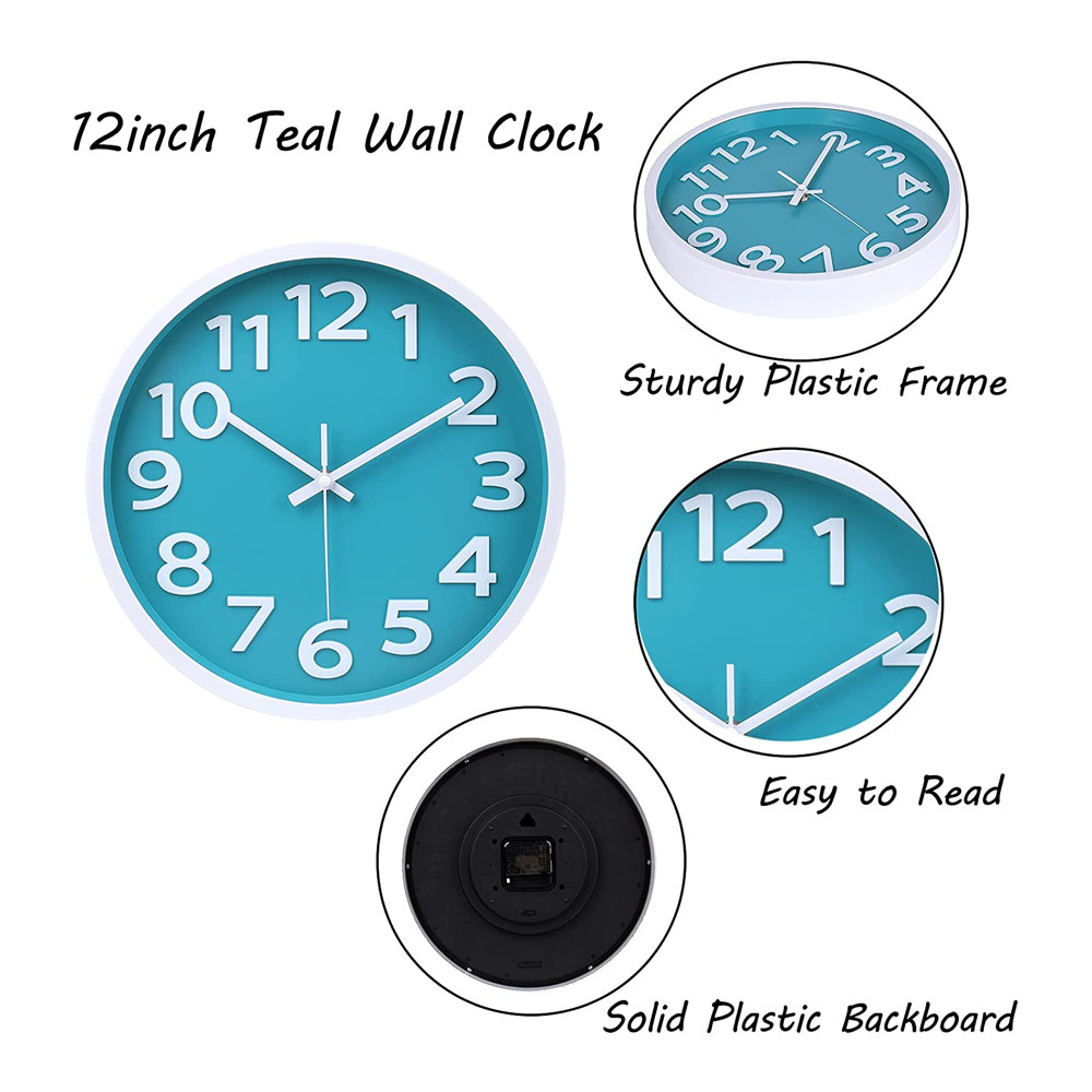 12 Inch Big Numbers Easy to Read Round Wall Clock