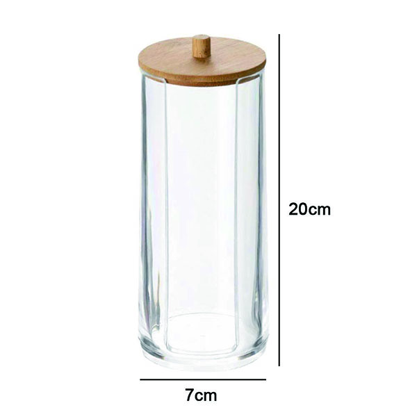 Bamboo lid cosmetics storage box long-cylinder