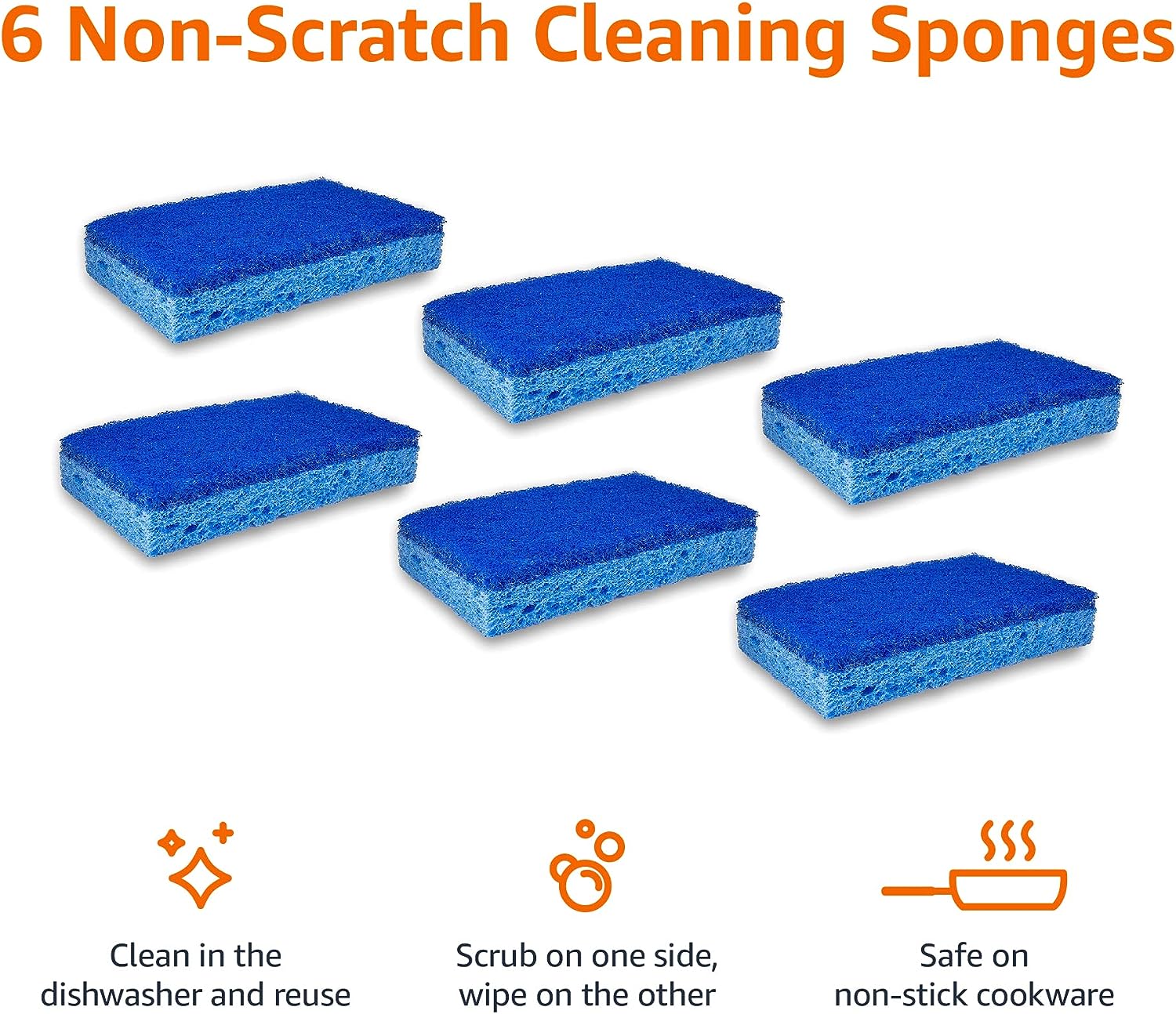 Non-Scratch Sponges, 6-Pack