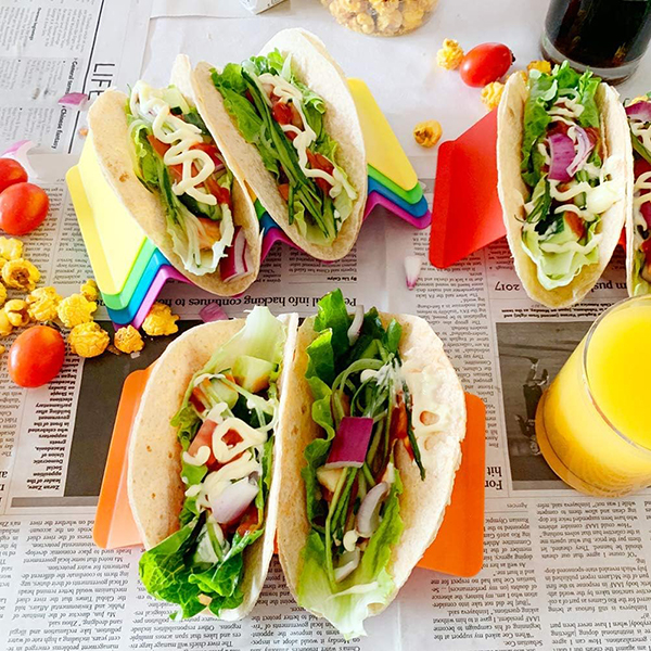 Colorful Taco Holder Stands Set of 6