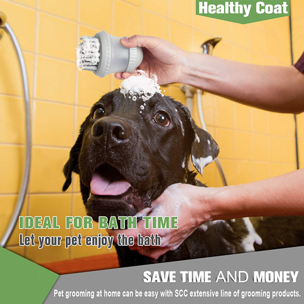 Pet hair wash brush with Shampoo Dispenser