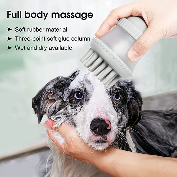 Pet hair wash brush with Shampoo Dispenser