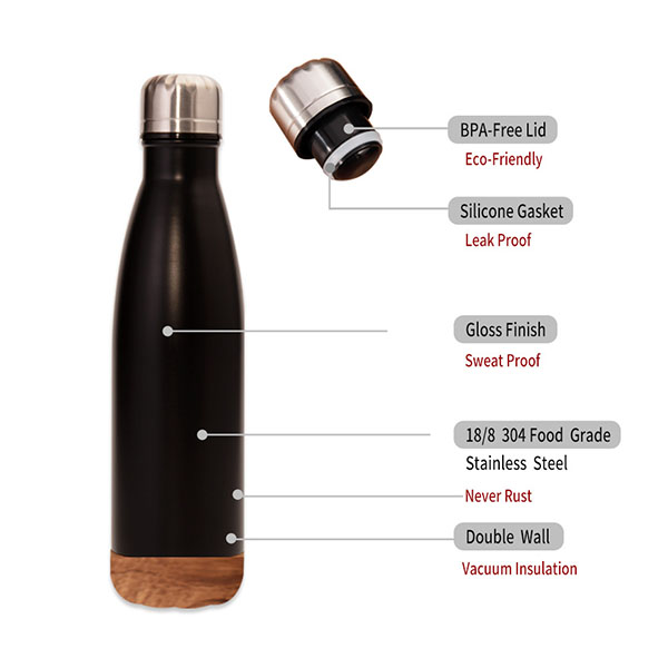 Double Walled Cola Shape Thermos with cork bottom
