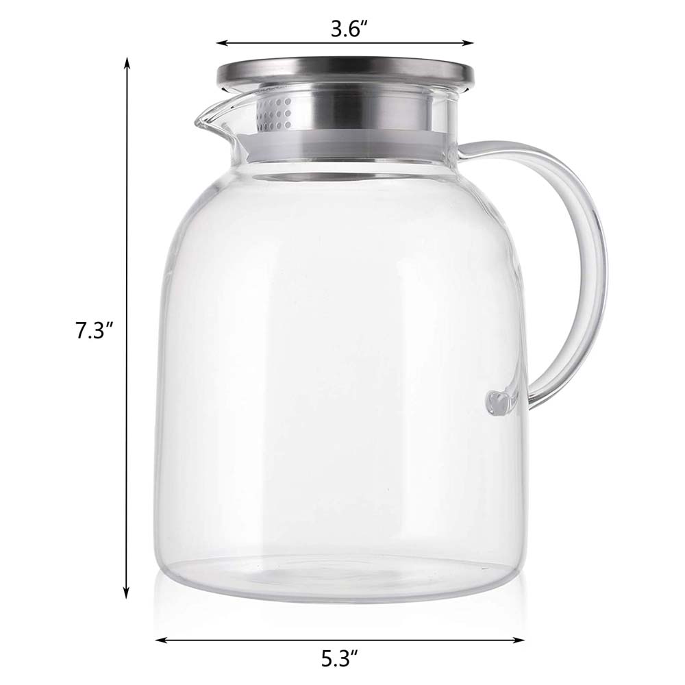 2 Liter 68 Ounces Glass Pitcher with lid