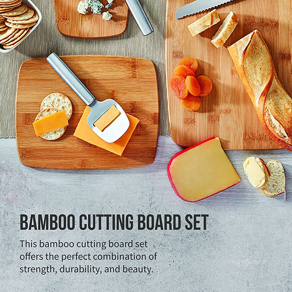 Classic 3-Piece Assorted Bamboo Cutting Board Set
