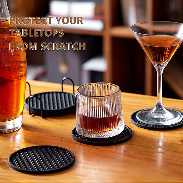 Drink Coasters Set of 6 with Holder