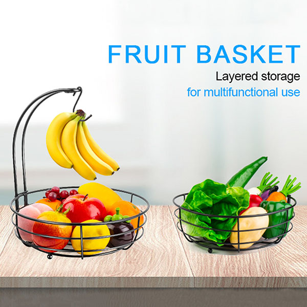 2-Tier Fruit Basket With Banana Hanger