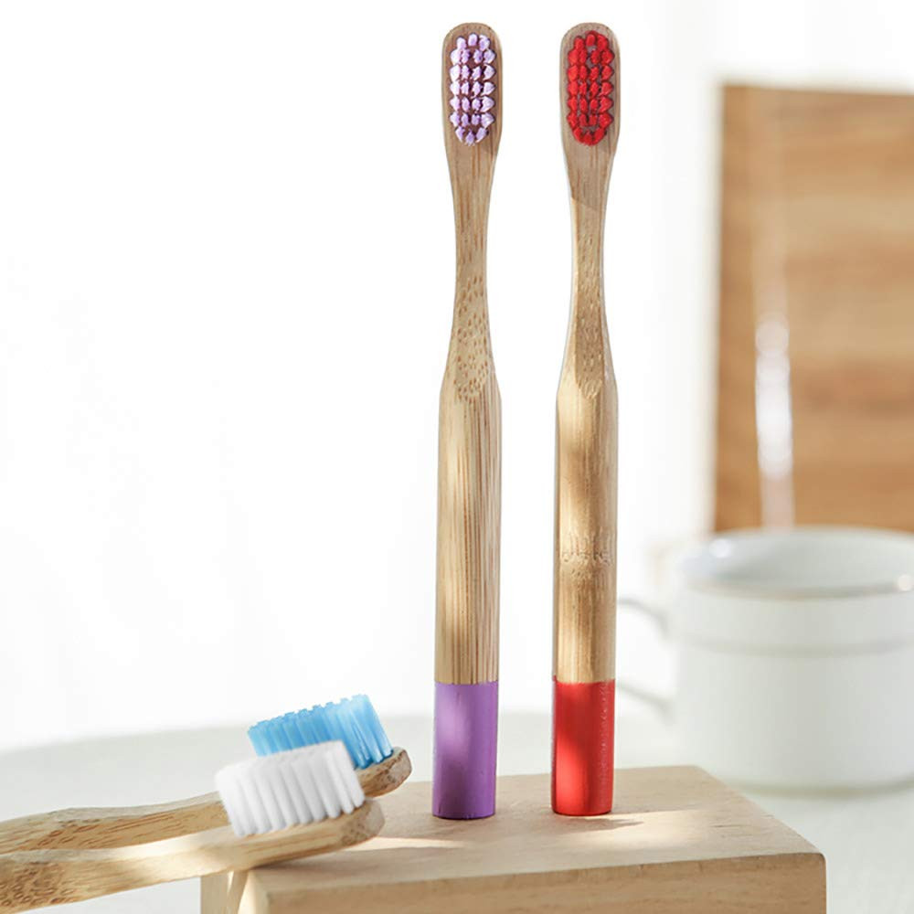 10 Colors Set Kids Bamboo Toothbrush