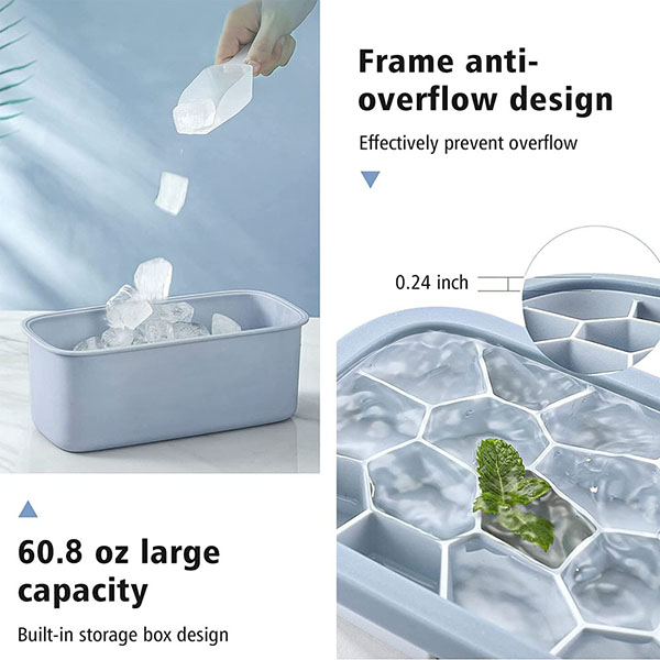 Ice tray with bin and lid