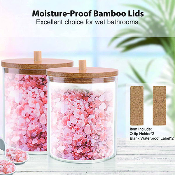 Bamboo lid cosmetics storage box 