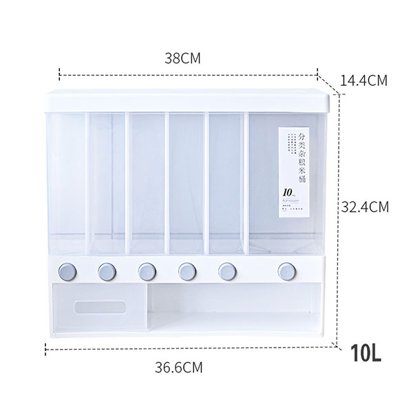 Wall Mounted Cereal Dispenser with  Lids