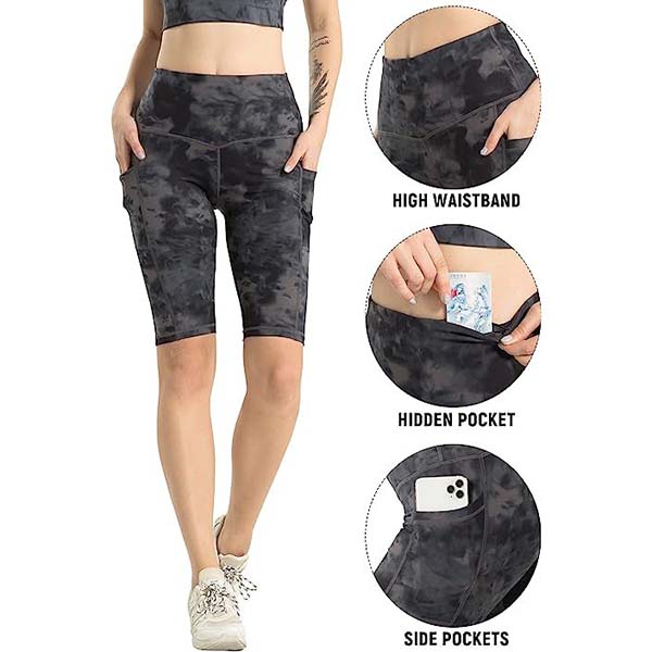 Biker Yoga Shorts with Pockets for Women,High Waisted Athlet