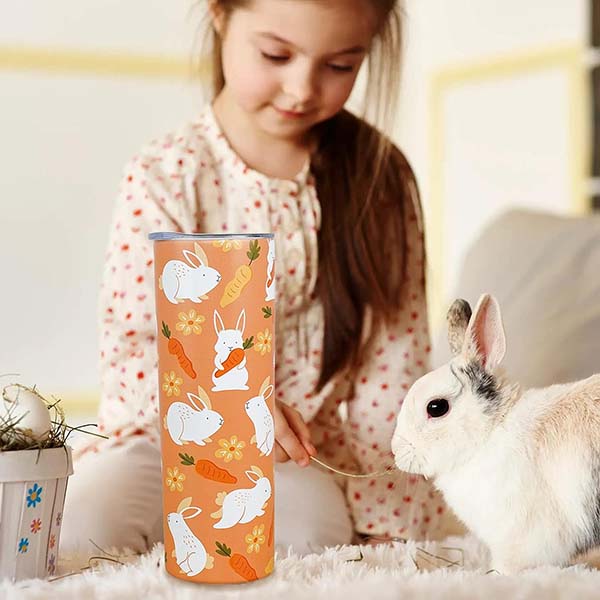 Rabbit Tumbler With Lid and Straw 20 oz