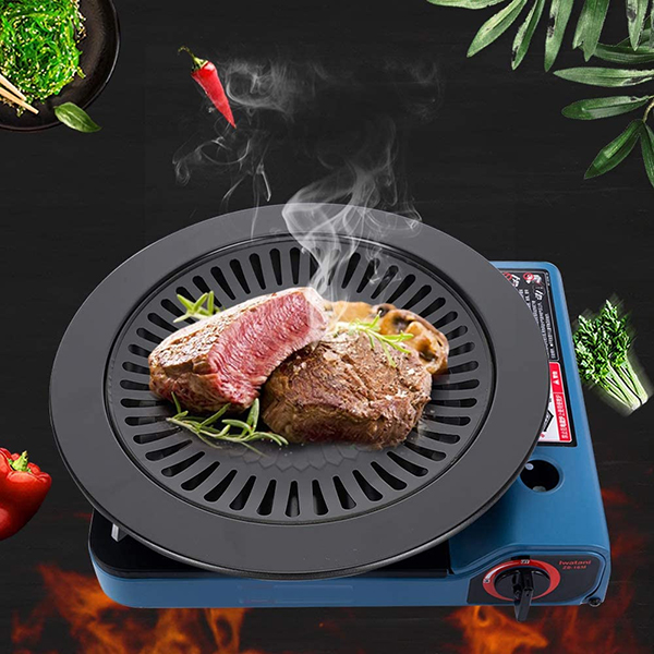 Iron Smokeless Stove top Barbecue Grill Pan