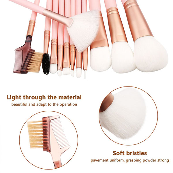 12 PCS Makeup Brushes with Plastic Storage Holder