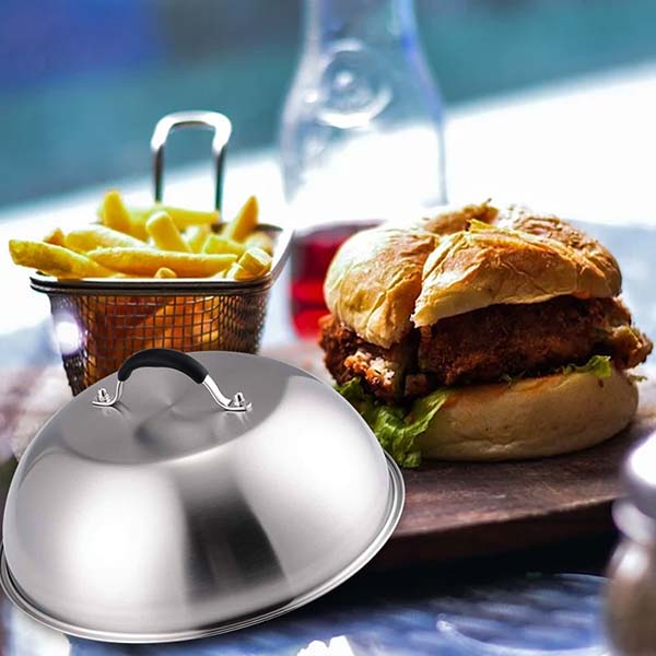 Stainless steel cheese melting dome
