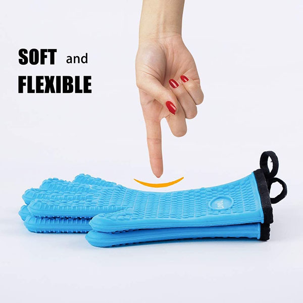 Silicone and Cotton Double-Layer Heat Resistant Oven Mitts 