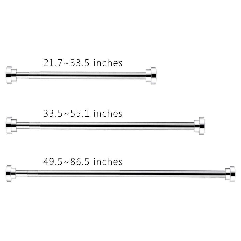 Shower Curtain Rod, 40-73 inch - Silver