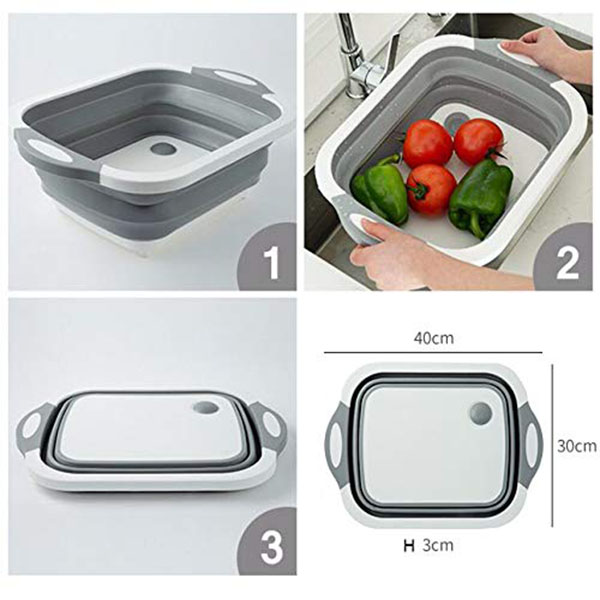 Collapsible Cutting Board with Dish Tub Space Save 