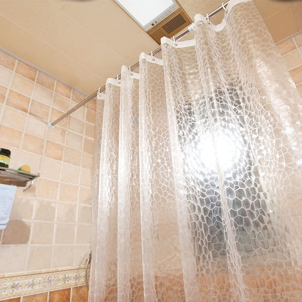 3D Water Cube Clear Bathroom Shower Curtains