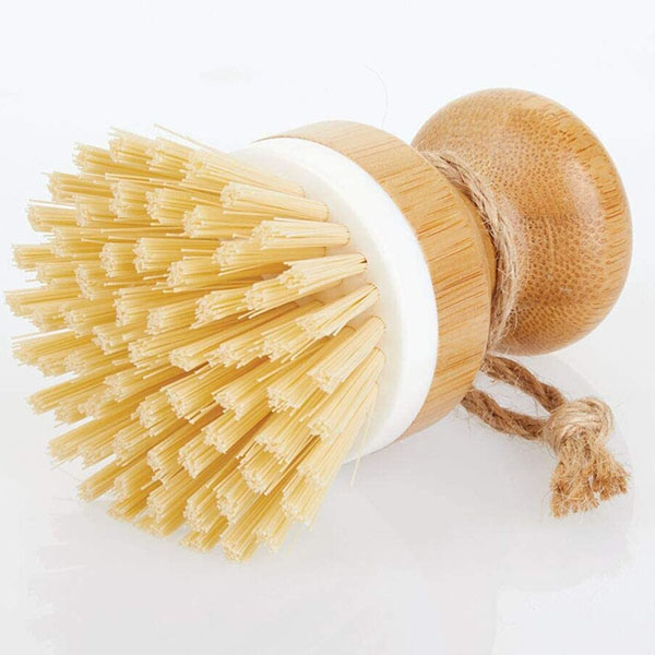 Bamboo Round Mini Palm Scrub Brush