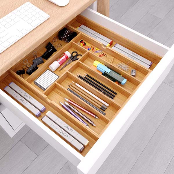 bamboo expandable drawer organizer