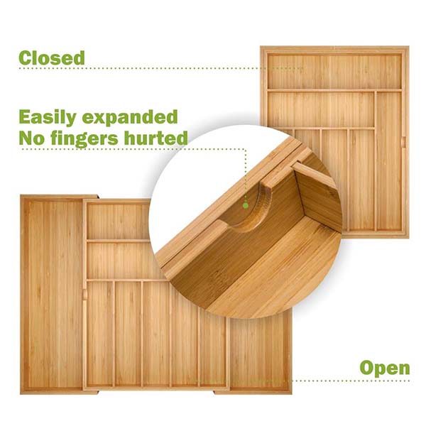 bamboo expandable drawer organizer