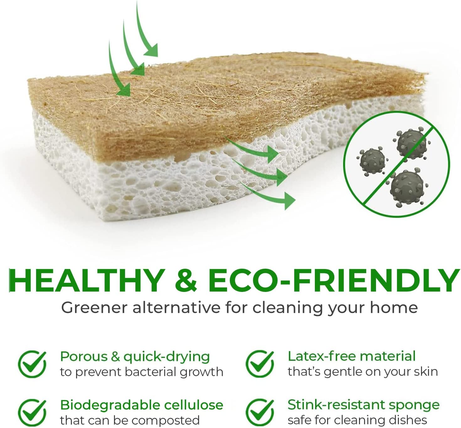 Biodegradable Compostable Cellulose and Coconut Scrubber