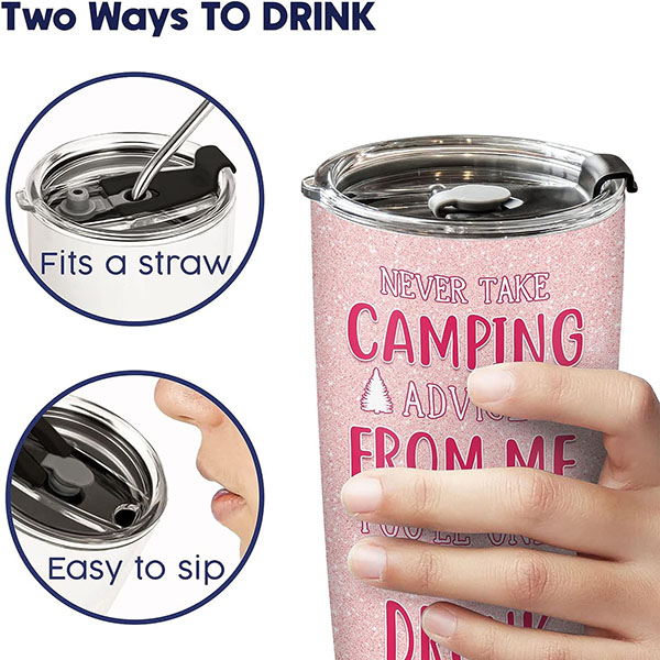 Funny Flamingo Coffee Cup for Camping Lovers Women 