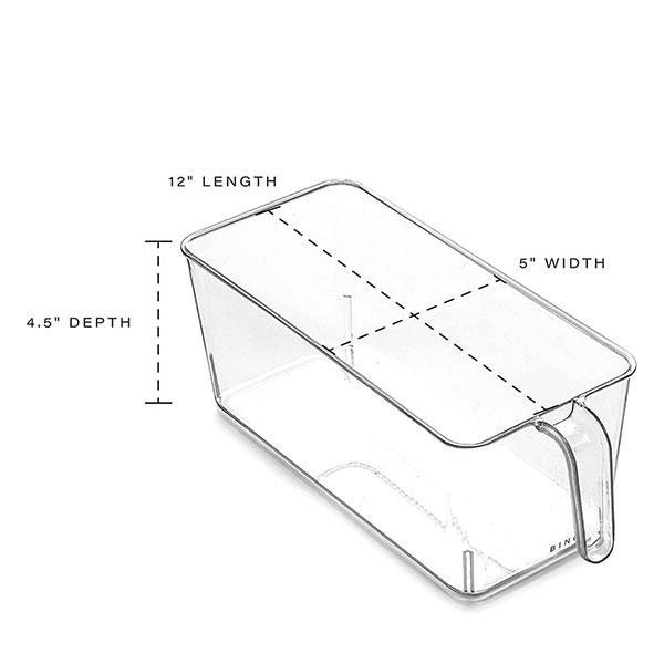 Plastic Freezer Storage Bins with handle
