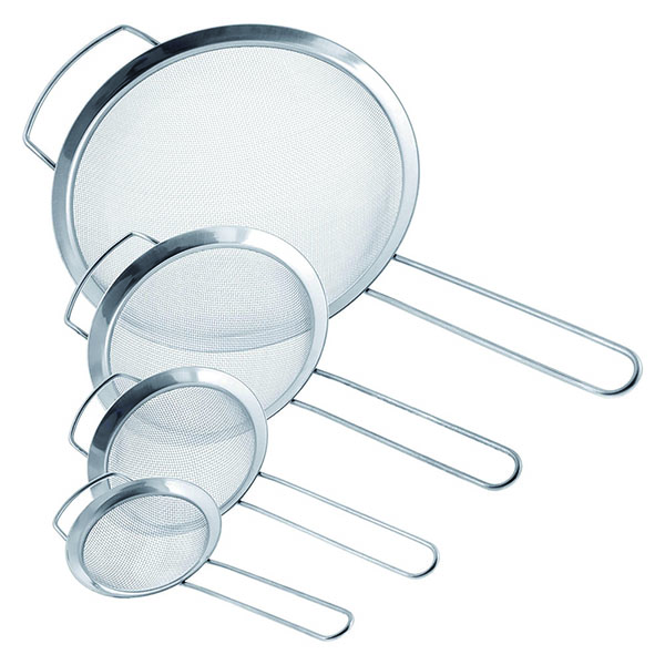 Fine Mesh Stainless Steel Strainers with Wide Resting Ear