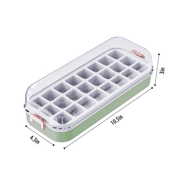 Silicone Ice Cube Tray with Lid and Bin for Freezer