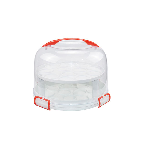  2 tier clear round cupcake carrier 24 cupcake carrier