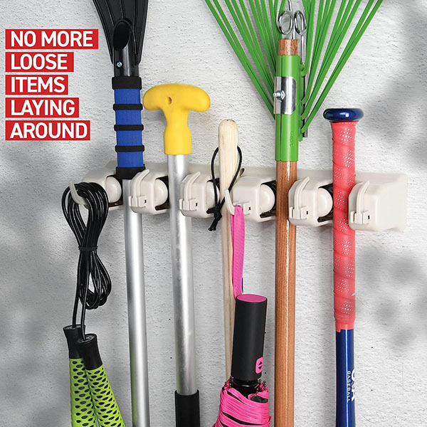  Mop And Broom Holder - Garage Storage Systems with 5 Slots