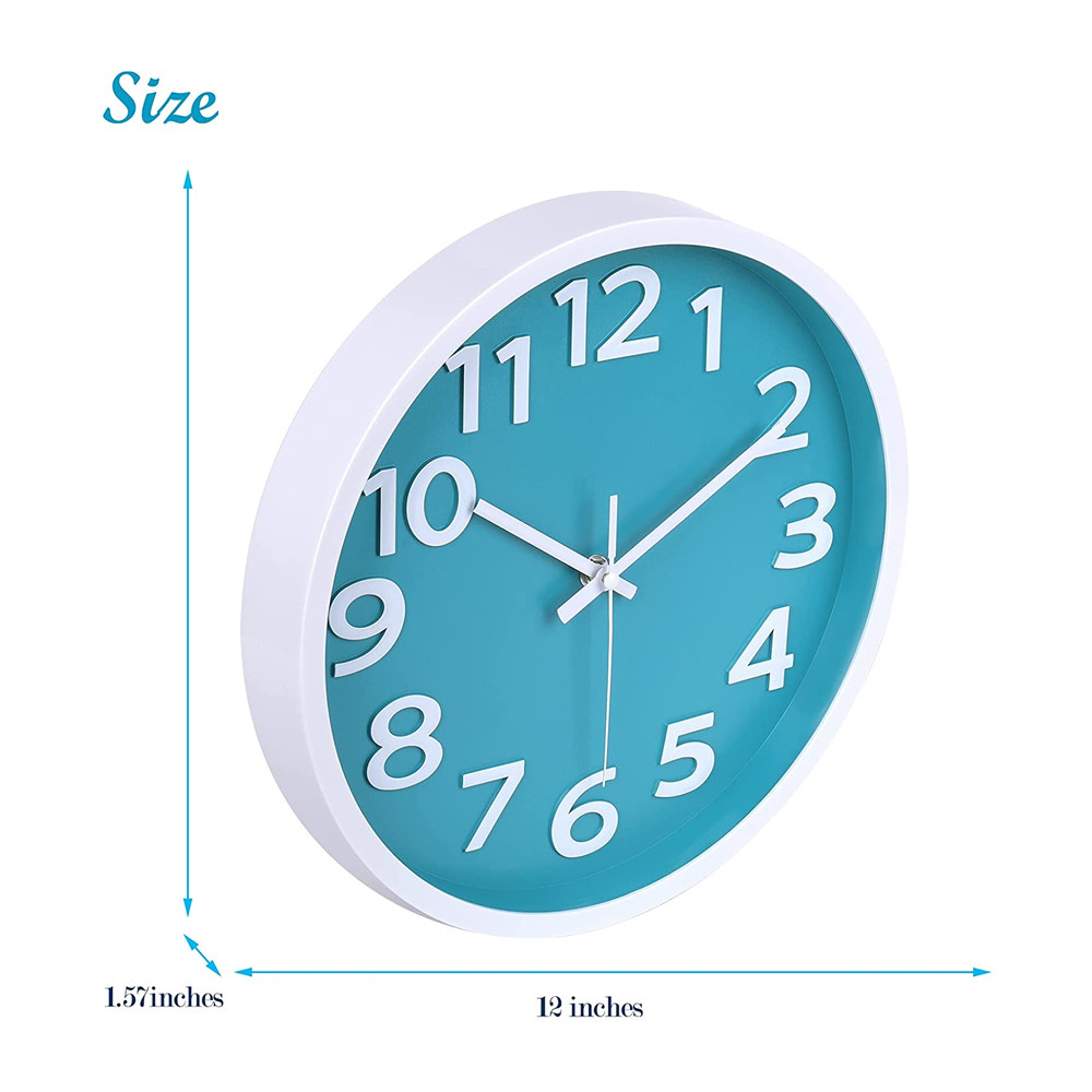 12 Inch Big Numbers Easy to Read Round Wall Clock