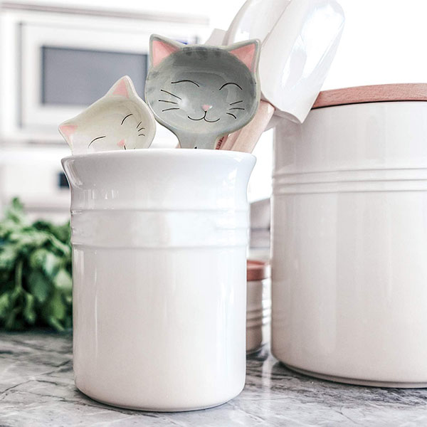 Cute Cat Little Kittens Ceramic Measuring Spoon Set