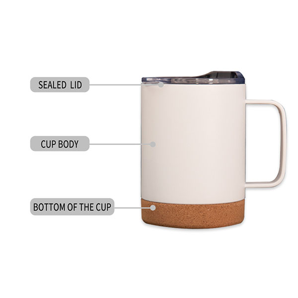12oz Insulated Stainless Steel Coffee Mug with Cork Bottom