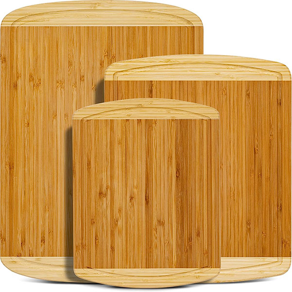  Bamboo Cutting Board Set of 3 with Lifetime Replacements