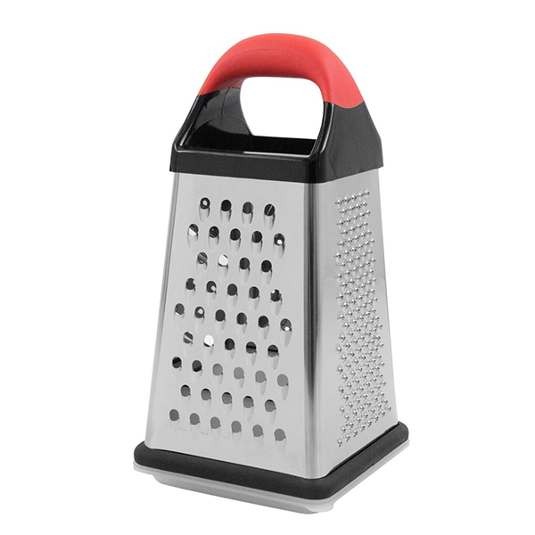  4-sided grater with a collecting recipient