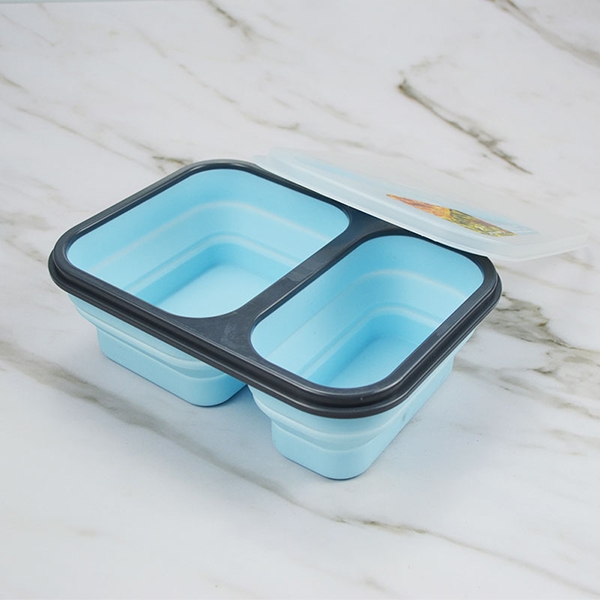 Expandable & Collapsible Silicone  Lunch Box 2 compartment